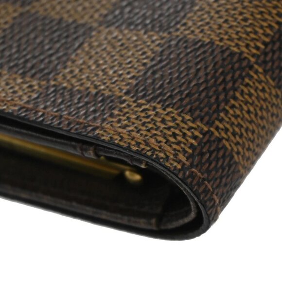 LOUIS VUITTON 3 Set Trifold Wallet Monogram Damier Ebene Leather Brown 60EE788 - Picture 8 of 14